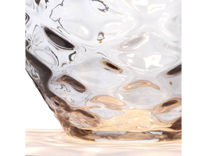 Quintiesse Tischlampe Samara, alu / grau / zink, für Wohn- / Esszimmer, Glas, Design