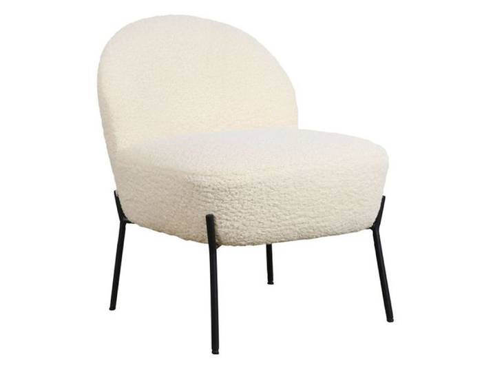 Fauteuil en tissu bouclette écru HELMI