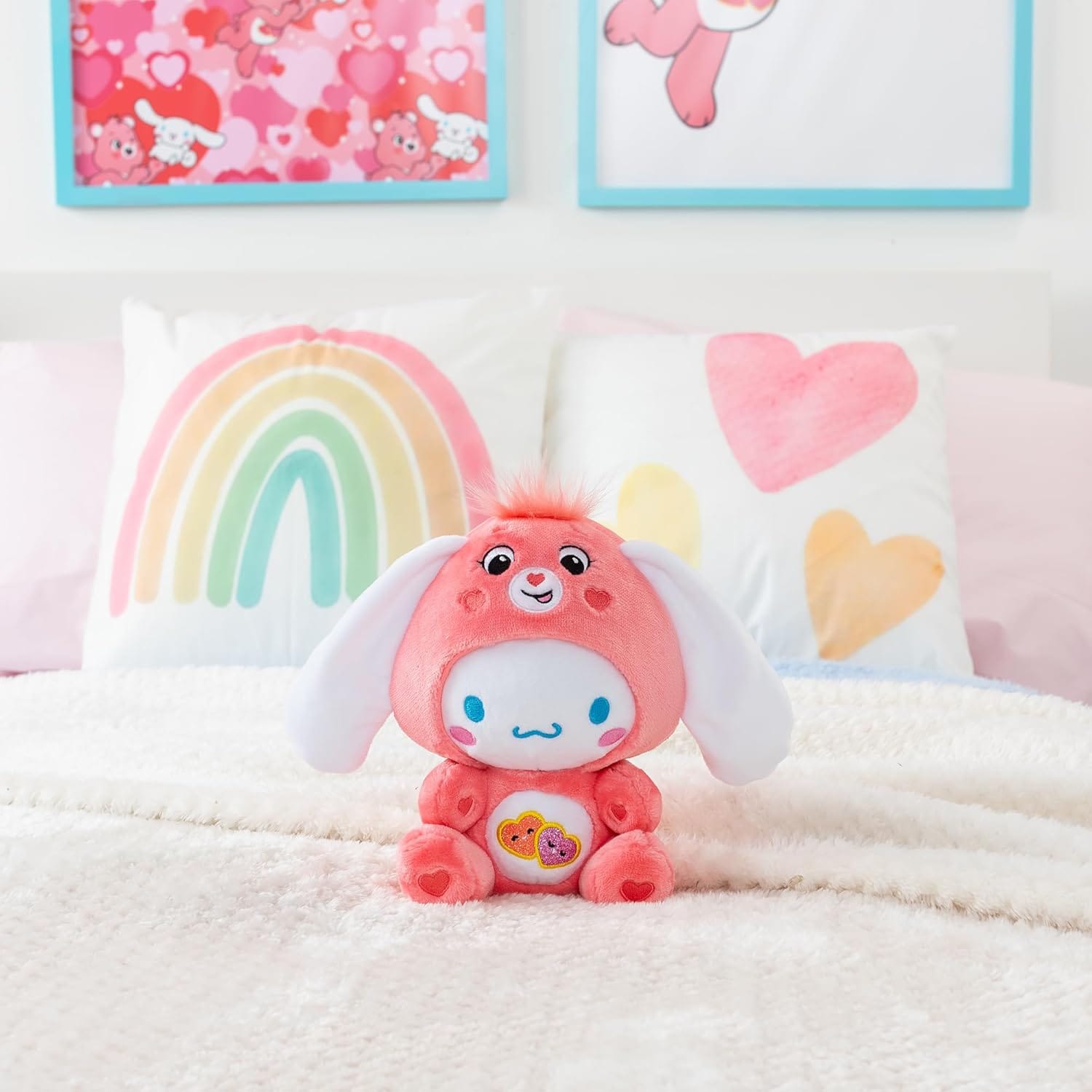 Care+ Bears Cinnamoroll Love-a-Lot Bear Plush, 8 in Soft Toy