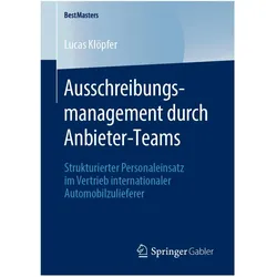 Ausschreibungsmanagement durch Anbieter-Teams, Fachbücher von Lucas Klöpfer