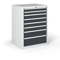 Werkstatt-Schubladenschrank G345, 7 Schubladen, 881 x 653 x 1000 mm, Graphit