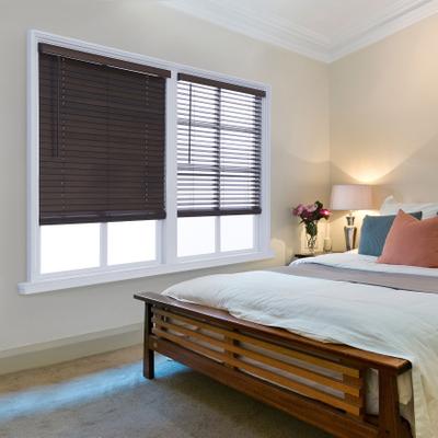 "Wide Width Cut-To-Width 2"" Distressed FW Blind by Whole Space Industries in Brown (Size 29"" W 72"" L)"