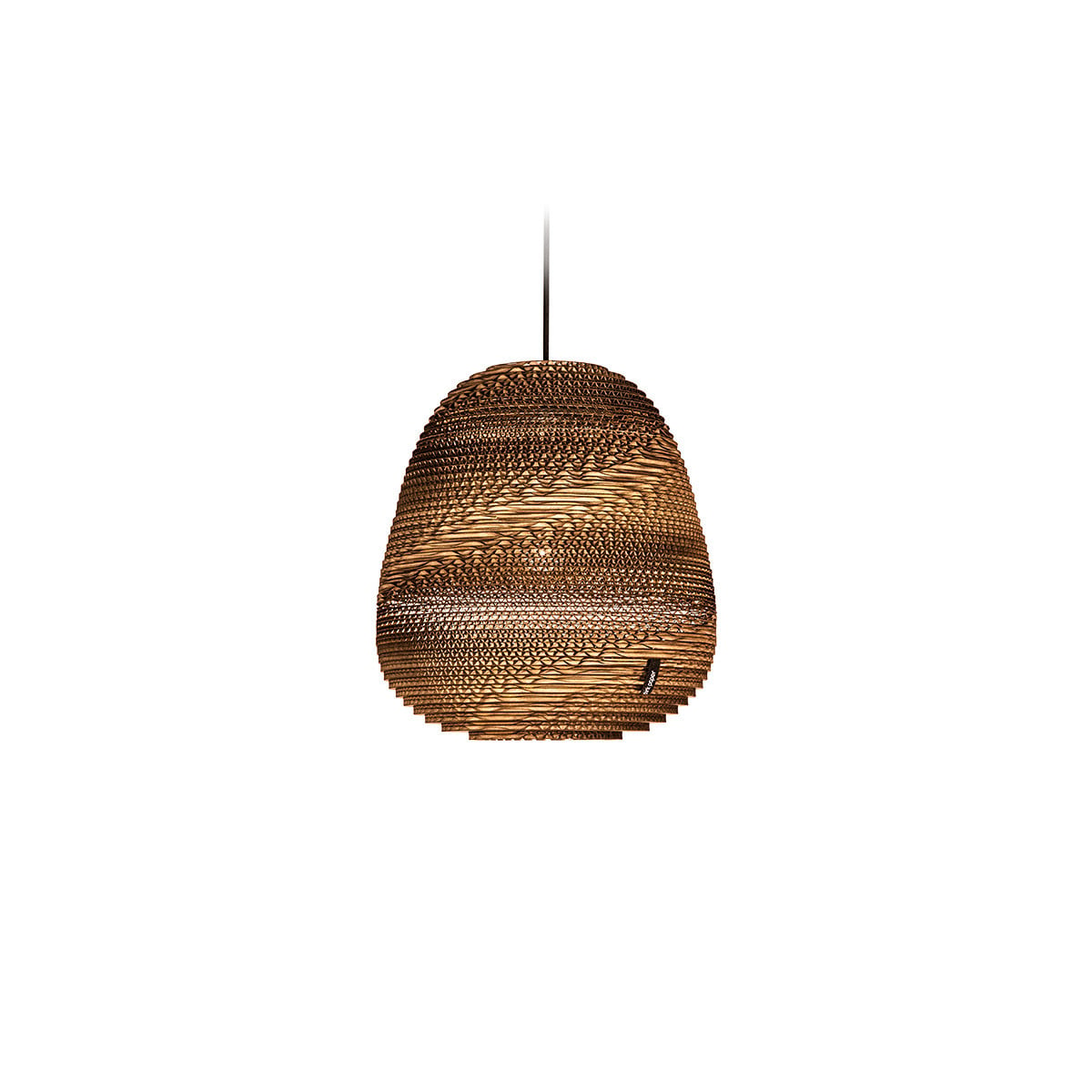 Think Paper Binky 290 ronde kartonnen hanglamp - Bruin/Wit - Ø 29 cm