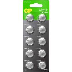 GP Knopfzelle CR2032 3 V 10 St. 240 mAh Li-MnO2 GP Ultra Plus Batterie Lithium Knopfzelle CR2032 10 Stück GPPBL232U006