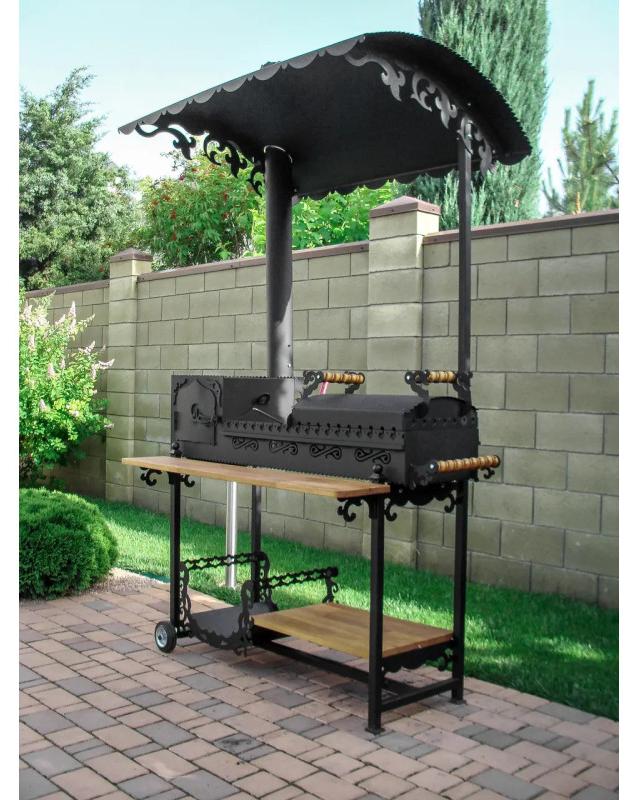Grill Mangal Taj Mahal auf Rädern in Schwarz