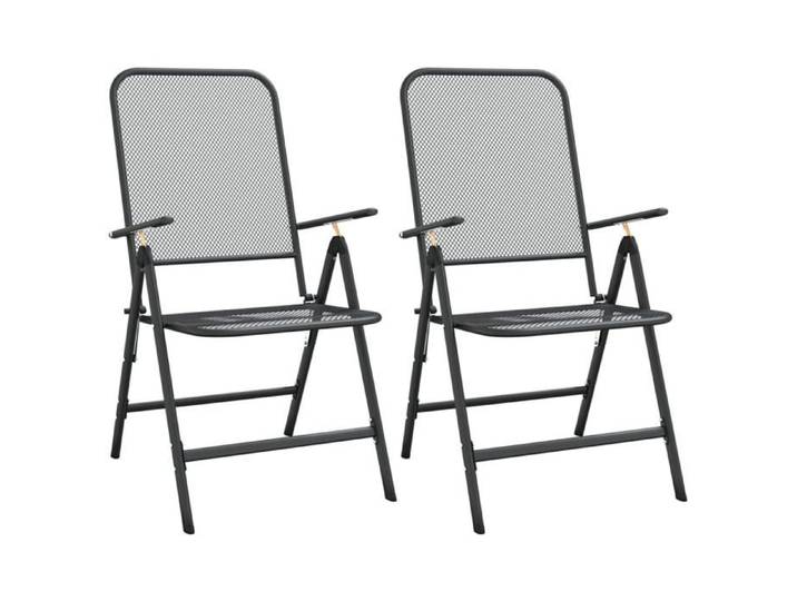Chaises pliables jardin 2 PCS - Maille métallique Anthracite C786