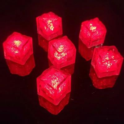 Uplift Treasures LED Color Changing Luminous Ice Cubes Set red 6 Pcs