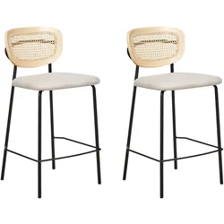 BARSTUHL 2er-Set Rattan/Metall hellbeige Mayetta