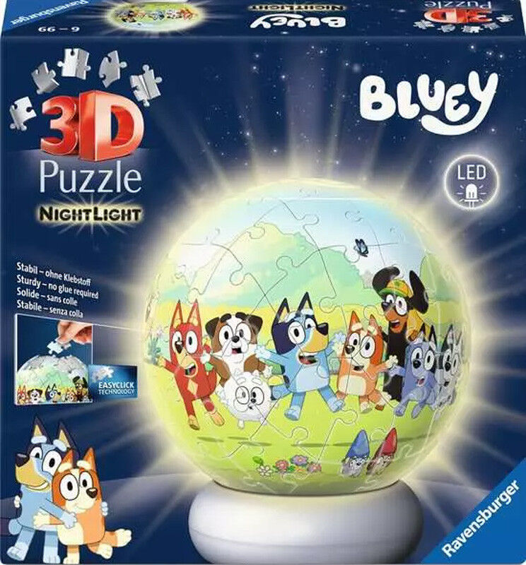 Puzzle 3D Ball Nightlight 72 pcs Bluey - Ravensburger