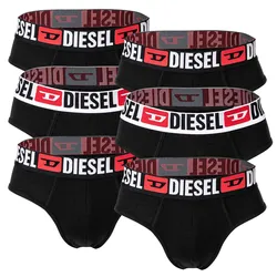 DIESEL Herren Slips, 6er Pack - UMBR-ANDRETHREEPACK, Briefs, Cotton Stretch, einfarbig Schwarz / XL