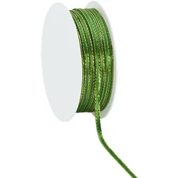 Satinband, grün-gold, 3 mm, 20 m