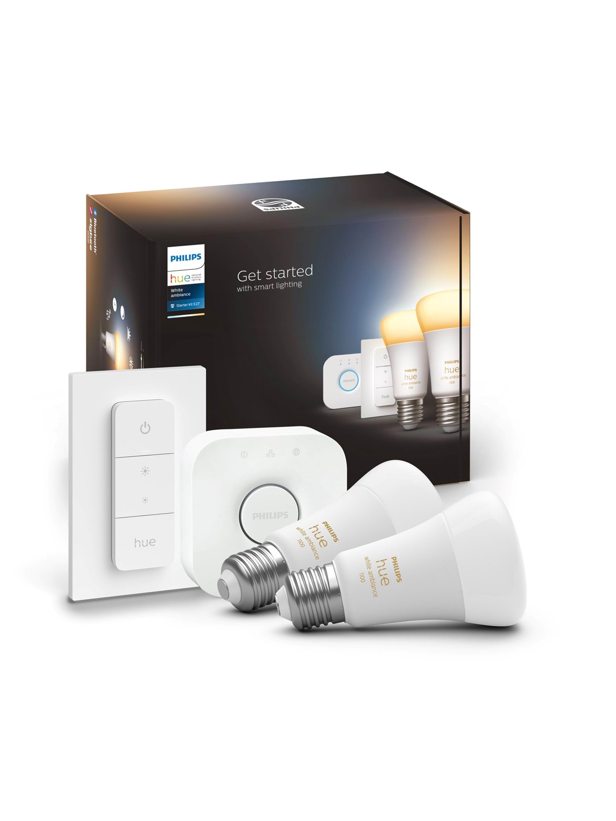 Philips Hue White Ambiance A60 E27 1100 Lumen - Starter Set mit 2 Glühbirnen