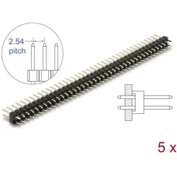 DELOCK Stiftleiste 40 Pin, Rastermaß 2,54 mm, 2-reihig 5 St.