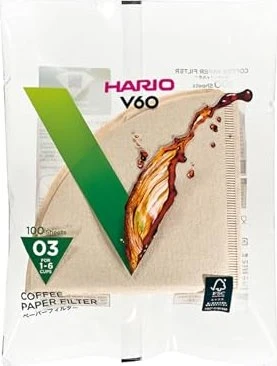 Hario Misarashi Papierfilter V60-03, ungebleicht, 100 Stück, 100 Stück