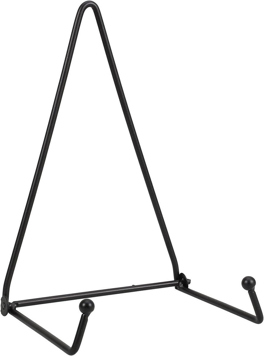 Zwarte decoratieve bordenstandaard met opvouwbaar ontwerp, 28 cm