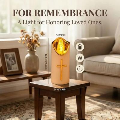 Uplift Treasures Flameless LED Memorial Grave Candle Battery Operated Light a