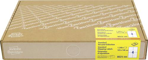 Avery-Zweckform 8025-300 Versand-Etiketten 105 x 148mm Papier Weiß 1200 St. Permanent (Kraftkleber) Laserdrucker