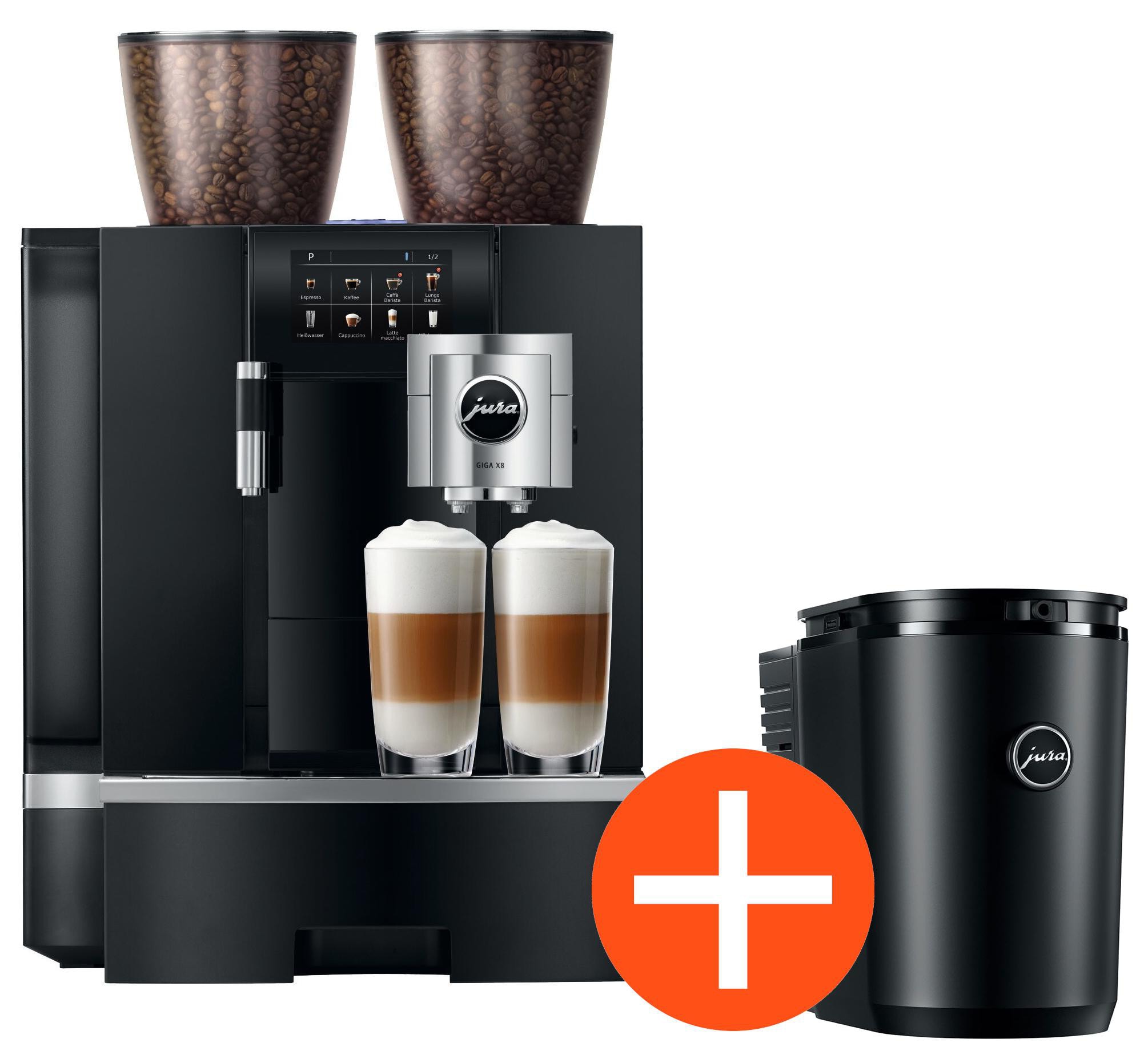 JURA GASTRO GIGA X8 (EB) Komplettpaket inkl. Cool Control 2,5 l (Art. 24246), Festwasseranschluss, professioneller Beratung, fachgerechter Aufstellung und persönlicher Einweisung