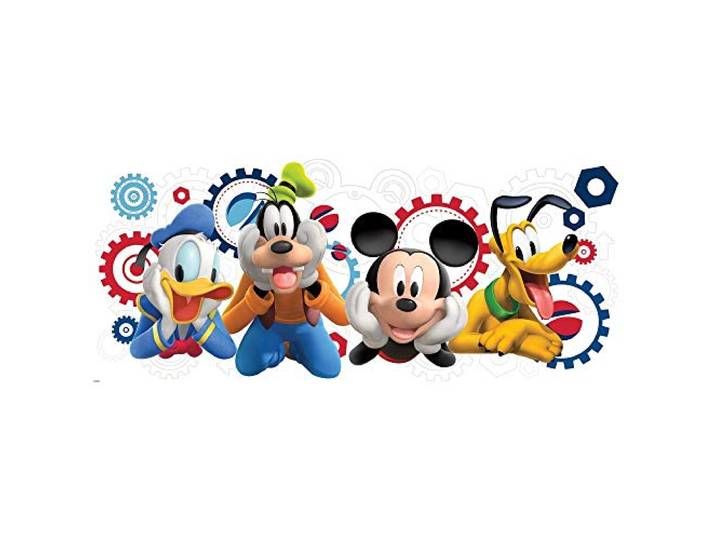 RoomMates RMK2561GM Mickey and Friends Mickey Mouse Clubhouse kappertjes schil en plak gigantische muurstickers 101,6 cm L X 45,7 cm B
