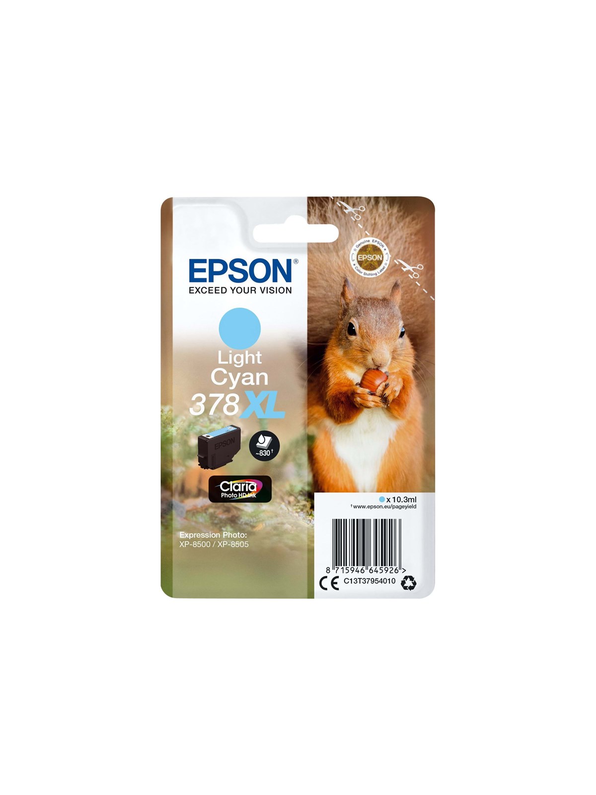 Epson 378XL - XL - lys cyan - original - blækpatron