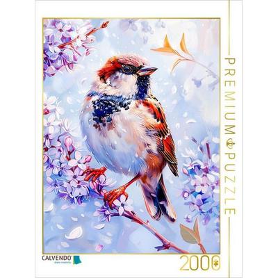 CALVENDO Puzzle Einheimischer Singvogel Haussperling Malerei | 2000 Teile Lege-Größe 90x67cm Foto-Puzzle für glückliche Stunden