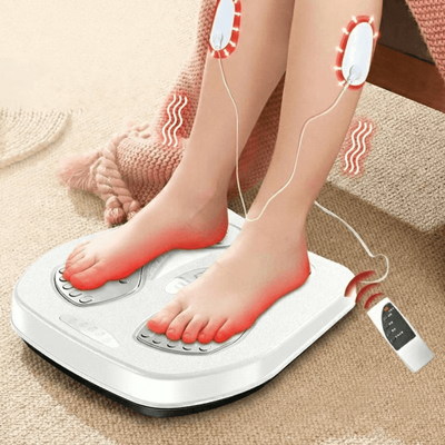 Top Demand Picks Adjustable Vibration Speed Foot & Leg Trainer With Heat, Improve Circulation & Relieve Stress white