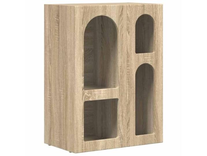 Fisinber Sideboard Sonoma-Eiche 59x35x80,5 cm Kommode Holzwerkstoff Vielseitiges Beistellmöbel in Sonoma-Eiche Optik für Wohnzimmer und Esszimmer mit geräumigen Regalfächern.