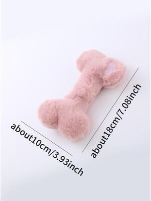 Youfap Market Grinding Teeth Cute Love Bone Plush Dog Toys, Interactive Pet Supplies pink