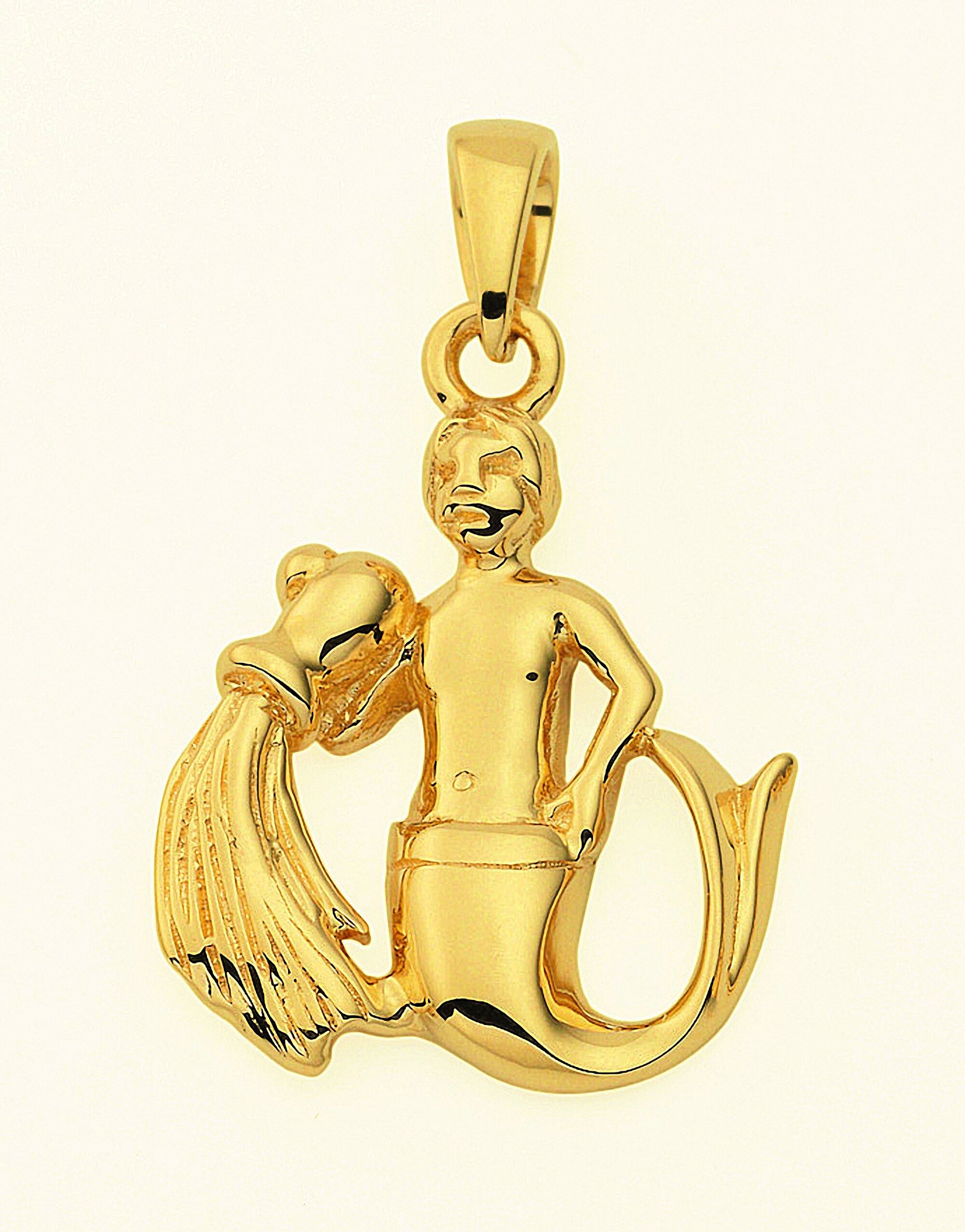 Sternzeichenanhänger ADELIA´S "Sternzeichen Anhänger Wassermann 585 Gold ( 14K )", gold, Schmuckanhänger, Damen, Wassermann, Gold, Goldanhänger Wassermann