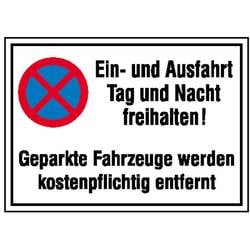 SAFETYMARKING Verbotsschild Absolutes Haltverbot, Ein- und Ausfahrt Tag und Nacht freihalten Aluminium (B x H) 600 mm x 400 mm 1 St. 52.5233