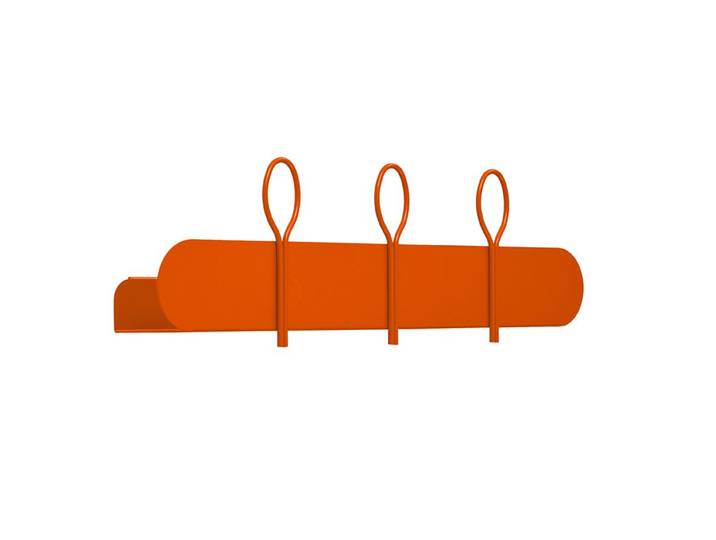 MEME DESIGN étagère murale avec 3 crochets portemanteaux BALLOON 60 cm (Citrouille - Métal)