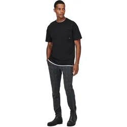Only & Sons Herren Chino Hose ONSMARK SLIM CHECK 9887 - Slim Fit - Dress Blues 22019887 - 31W / 32L