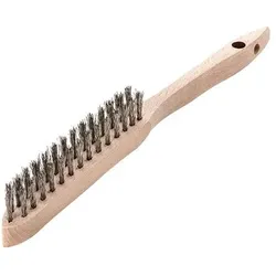 Lessmann Handbürste L.290mm 0,35mm rostfr.Draht Besatz-L.140mm 2-reihig 12