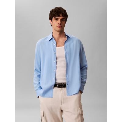 Calvin Klein Jeans "SOLID LINEN CLASSIC" Kentkragen, Regular Fit, Leinen-Viskosemix