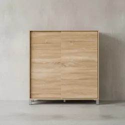 KADIMA DESIGN Schuhschrank FULDA: 20 Paar Schuhe, moderne Ablagefächer, Schiebetüren, kratzfest, Melaminharz, Sonoma-Farbe, Anti-Rutsch-Noppen.