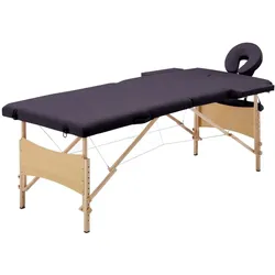 Helloshop26 - Klappbare zweiteilige Massageliege lila Holz 02_0001818