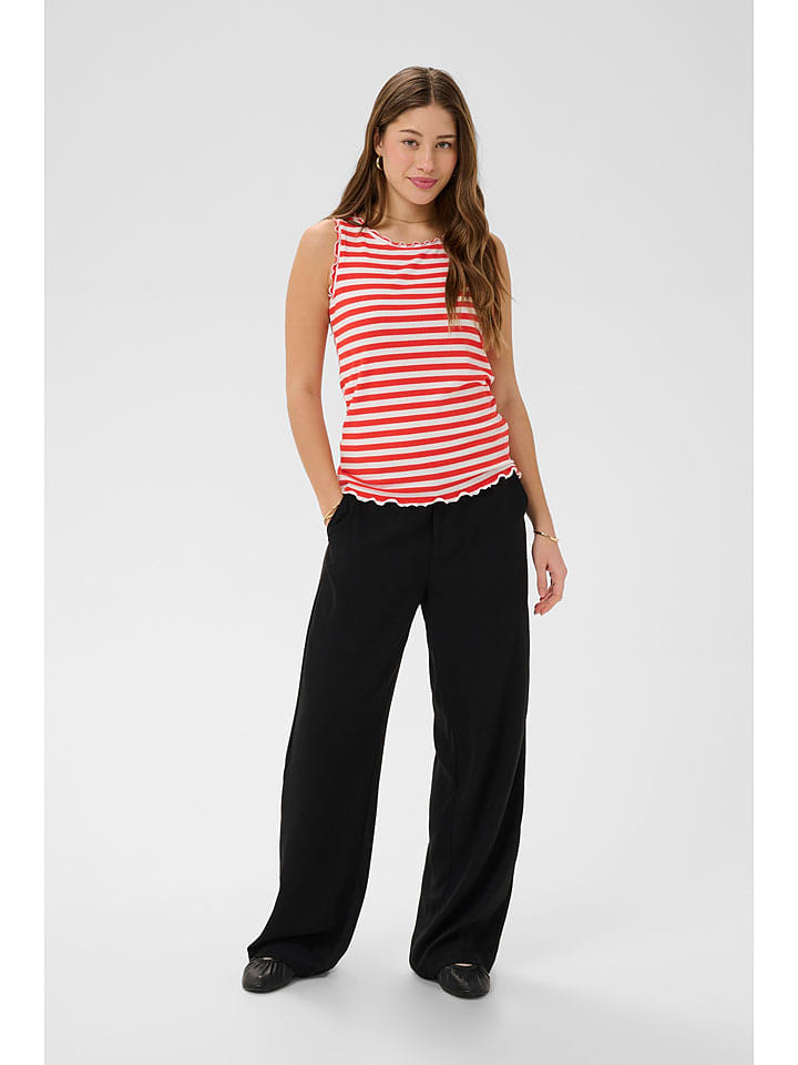 Cream Top in Rot/ Weiß - M