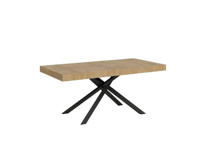 Table extensible 90x200/460cm effet bois chêne nature