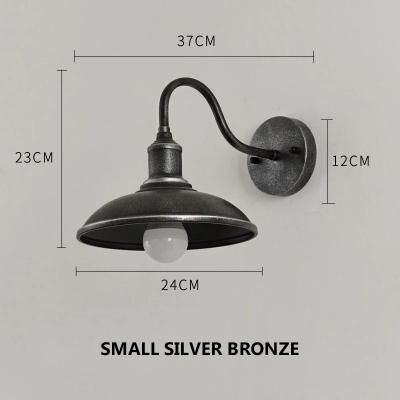 Silver Stone Store Outdoor Vintage Wall Lamp, Retro Industrial Waterproof Fixture, Rust Color Lighting For Courtyard, Balcony, And Doorway silver without Light Bulb
