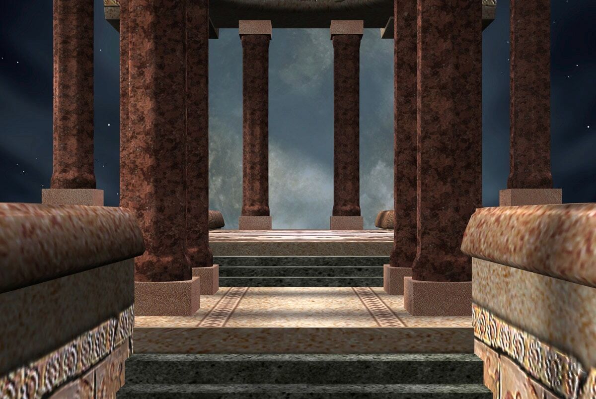 Fototapete PAPERMOON "tempel", bunt, B:2m L:1,49m, Vlies, Tapeten, Fototapete bunt B/L: 2m x 1,49m, Bahnen: 4 Stk.