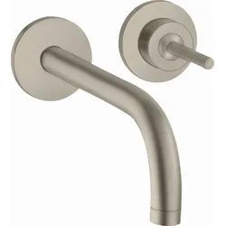 Axor Uno Wand Waschtischarmatur 38113820 Brushed Nickel, mit Rosetten, Ausladung 165mm