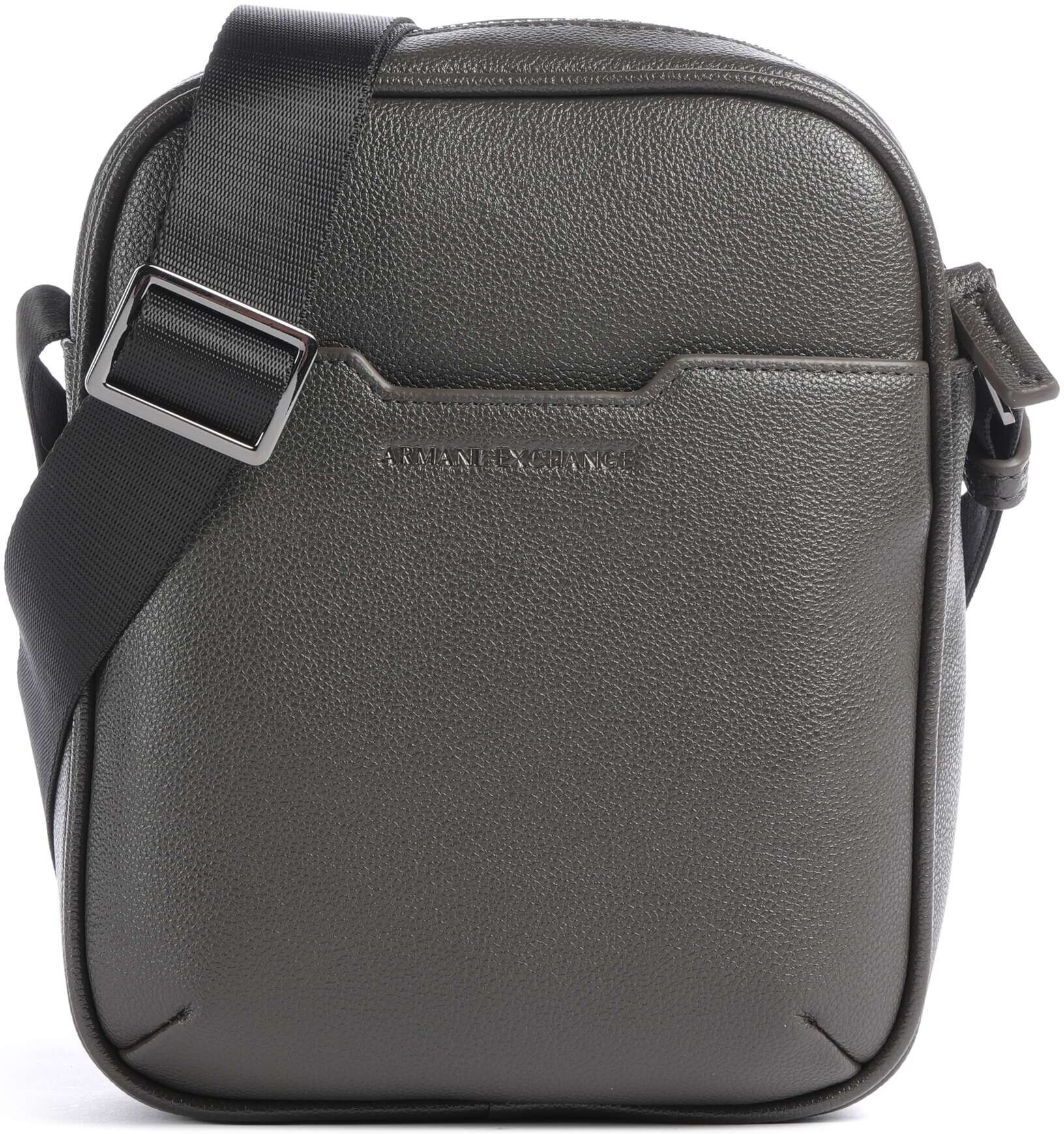 Armani Exchange Alex Umhängetasche aus Leder, grau