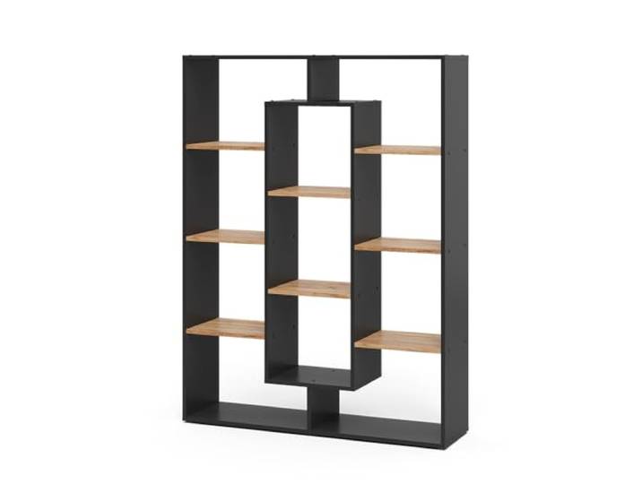 Vicco Raumteiler, Anthrazit/Goldkraft Eiche 107.2 x 143 cm zur Raumtrennung und flexiblen Aufbewahrung einsetzbar