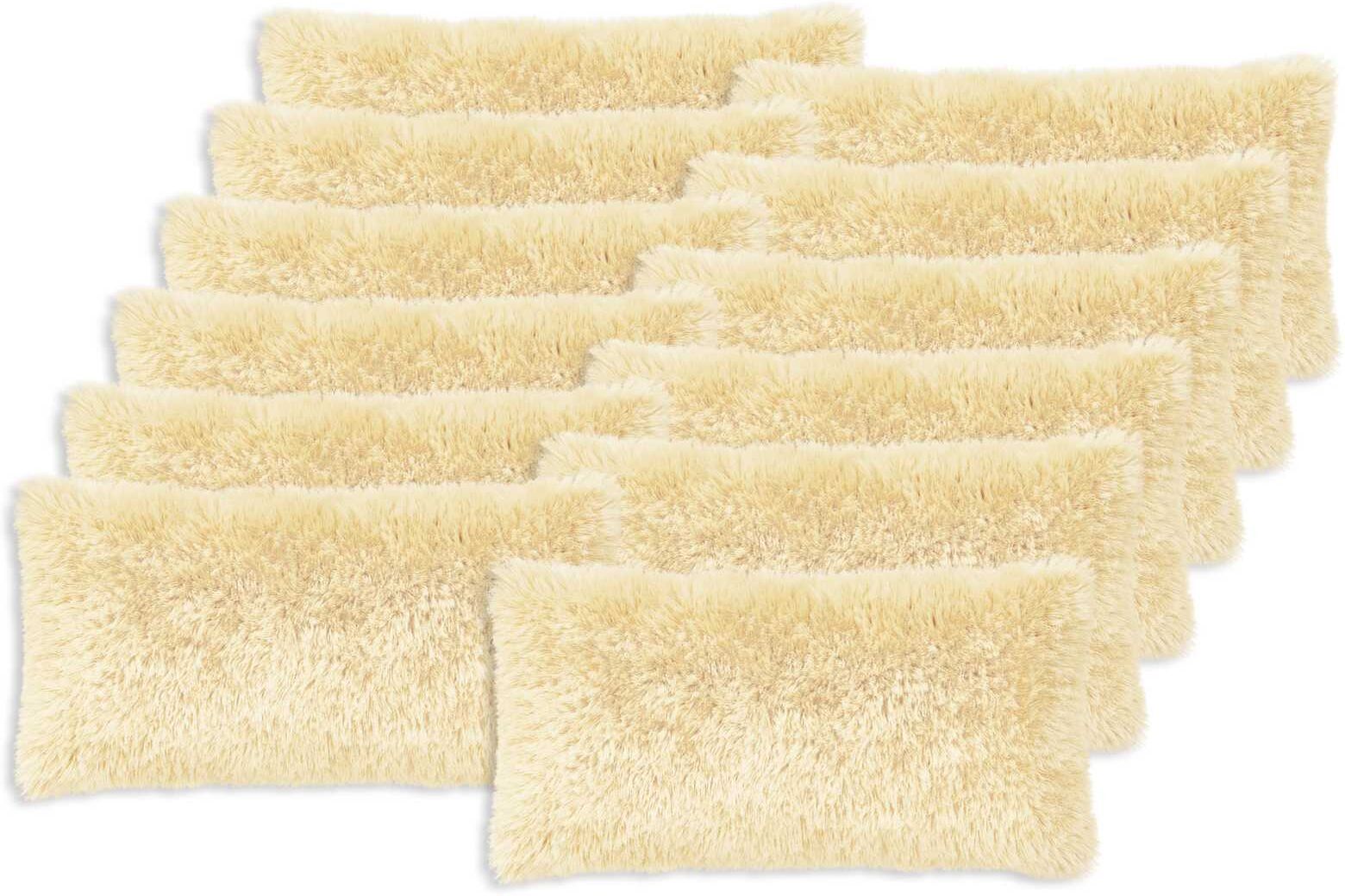 vidaXL Capa almofada 12 pcs HEERLEN Creme 40 x 80 cm Fleece PV Crema