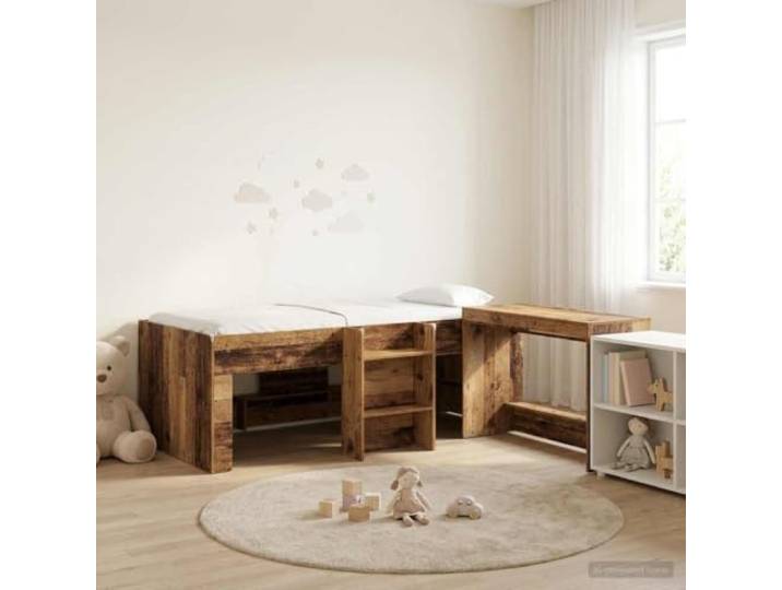 RJPLMFV Hochbett für Kinder, Büro, 2-teilig, Holz Langlebiger Lattenrost, einfache Montage, Verwendung im Innenbereich, modernes Design