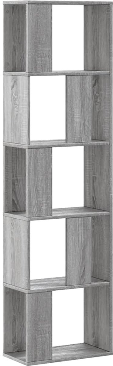 vidaXL Boekenkast 5-laags Sonoma Grijs Hout