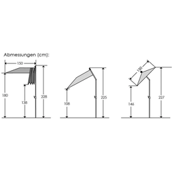 Ampelschirm Salerno Mezza ca.150x228x150cm Grün