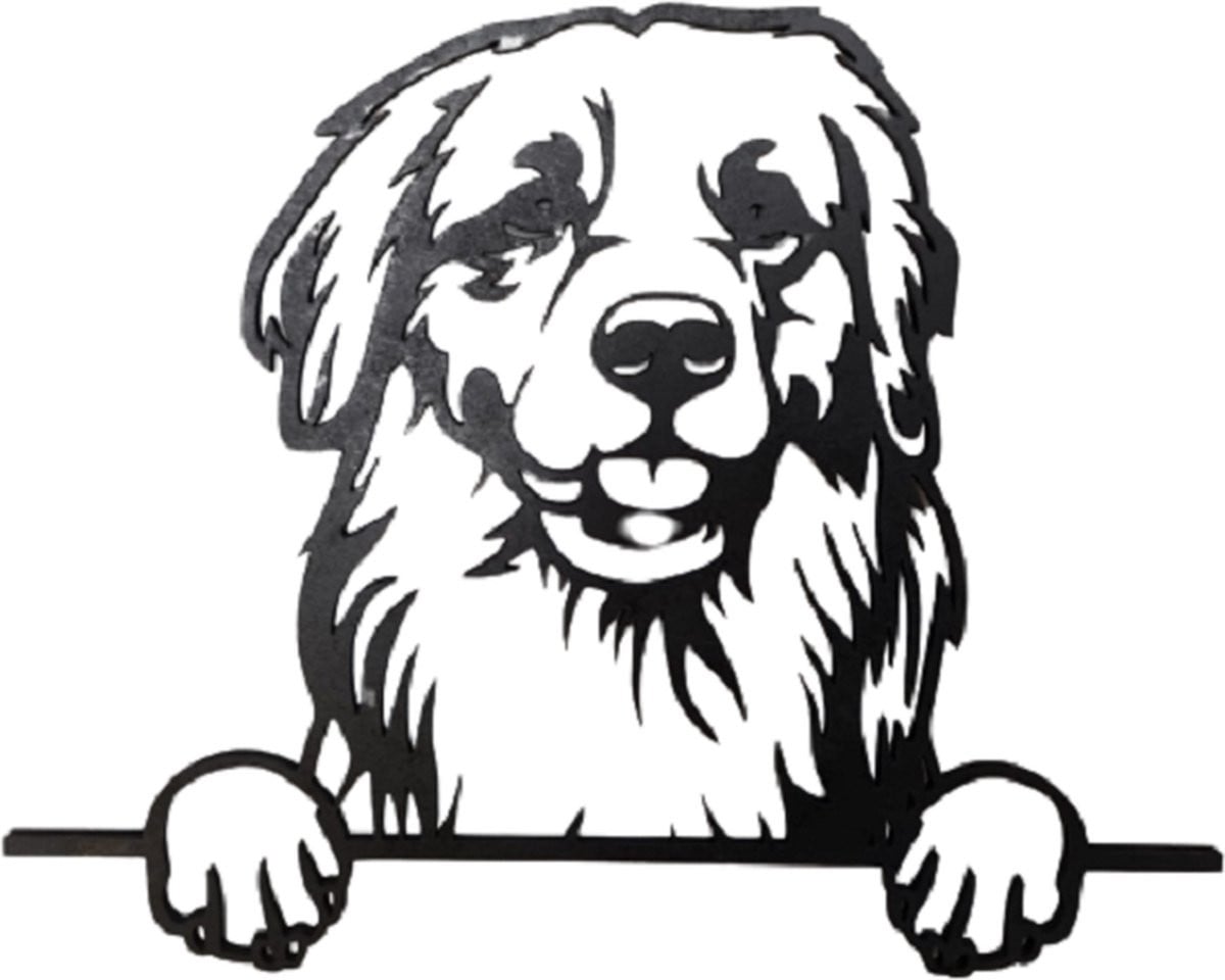 Zwarte Golden Retriever hond decoratie voor aan de muur