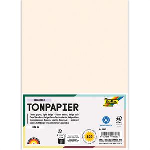 Folia Tonpapier 6443, A4, hellbeige, 130g/m², 100 Blatt