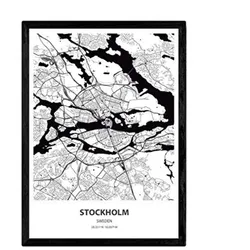 POSTER Stockholm - Schweden A4 Schwarzer Rahmen